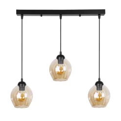 Oświetlenie Jadalni|Oświetlenie Sypialni></noscript>Candellux Lighting Lampa wisząca szklana czarno brązowa 3xE27 Aspa