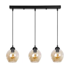 Oświetlenie Jadalni|Oświetlenie Sypialni></noscript>Candellux Lighting Lampa wisząca szklana czarno brązowa 3xE27 Aspa