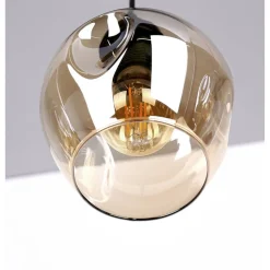 Oświetlenie Jadalni|Oświetlenie Sypialni></noscript>Candellux Lighting Lampa wisząca szklana czarno brązowa 3xE27 Aspa