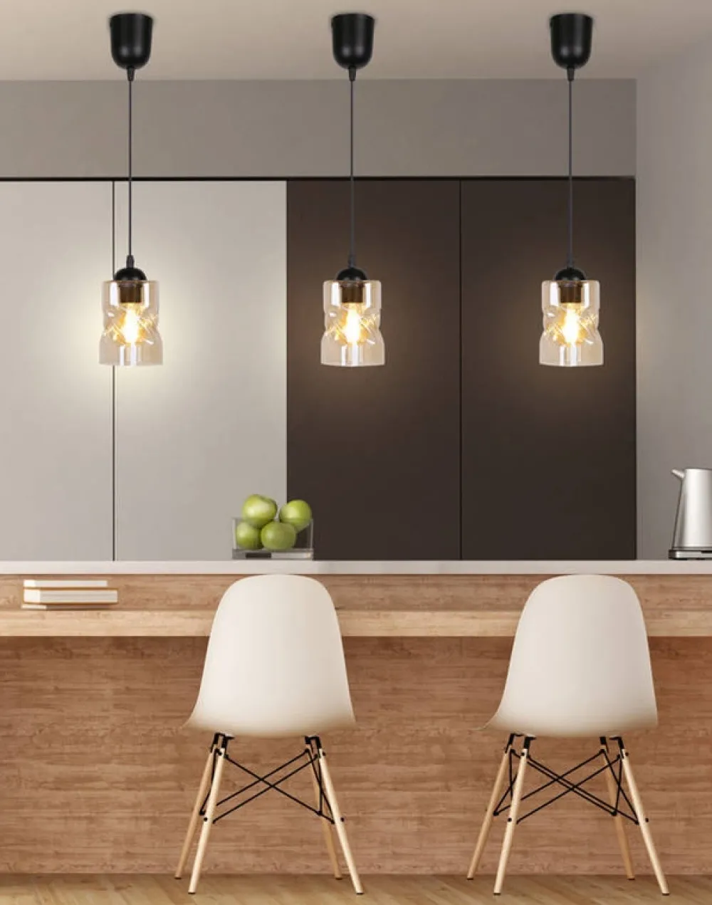 Oświetlenie Przedpokoju|Oświetlenie Jadalni>Candellux Lighting Lampa wisząca szklana czarna/bursztynowa Felis