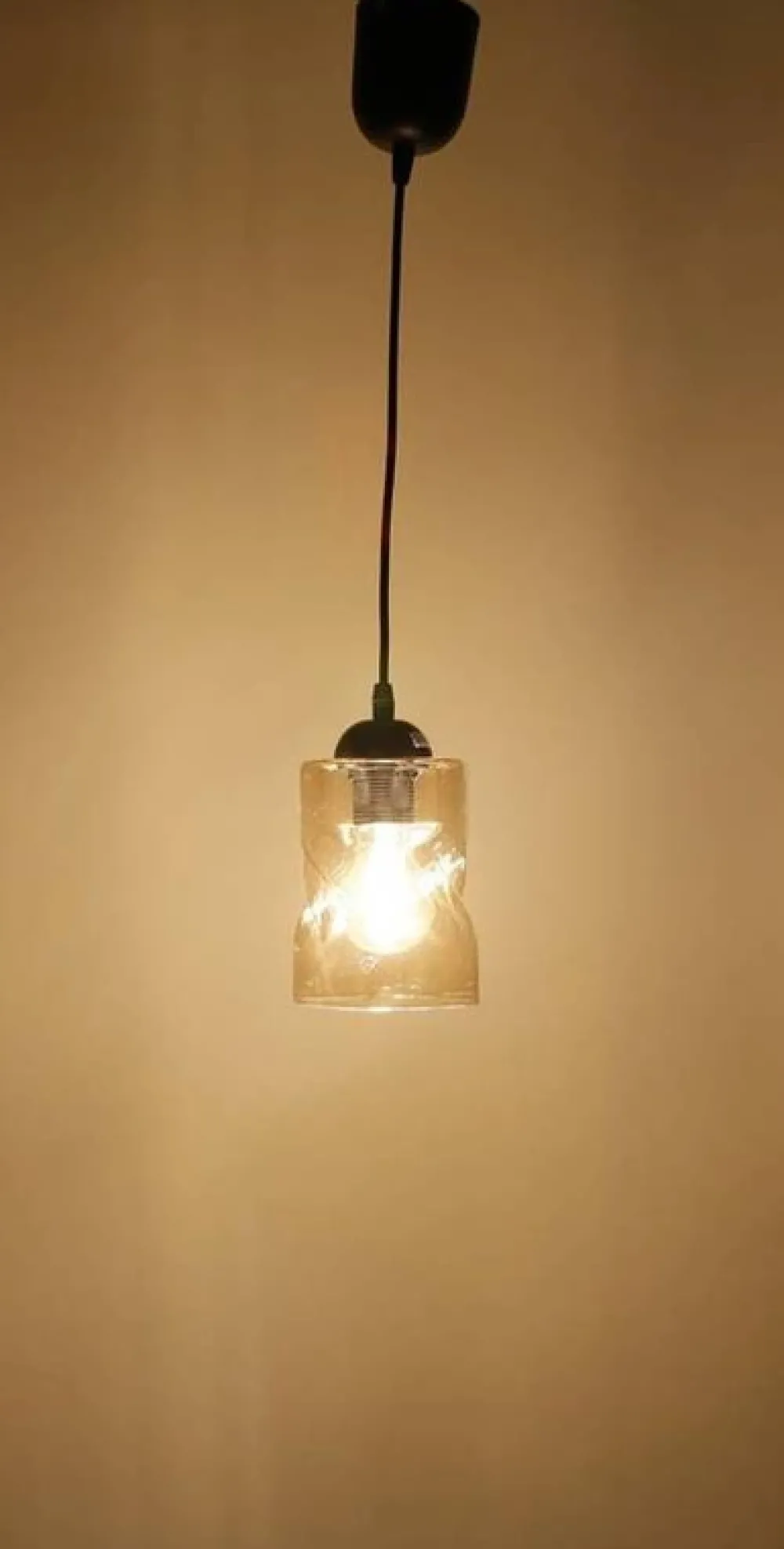 Oświetlenie Przedpokoju|Oświetlenie Jadalni>Candellux Lighting Lampa wisząca szklana czarna/bursztynowa Felis