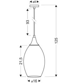 Oświetlenie Przedpokoju|Oświetlenie Jadalni>Candellux Lighting Lampa wisząca szklana regulowana srebrna E27 60W Celia