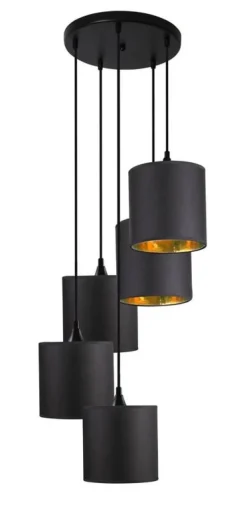 Oświetlenie Jadalni|Oświetlenie Kuchni>Candellux Lighting Lampa wisząca talerz czarny 5xE14 Long