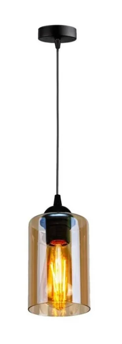 Oświetlenie Przedpokoju|Oświetlenie Jadalni>Candellux Lighting Lampa wisząca 1xE27 szklana czarno/brązowa Bistro