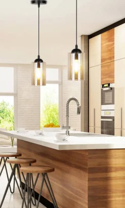 Oświetlenie Przedpokoju|Oświetlenie Jadalni></noscript>Candellux Lighting Lampa wisząca 1xE27 szklana czarno/brązowa Bistro