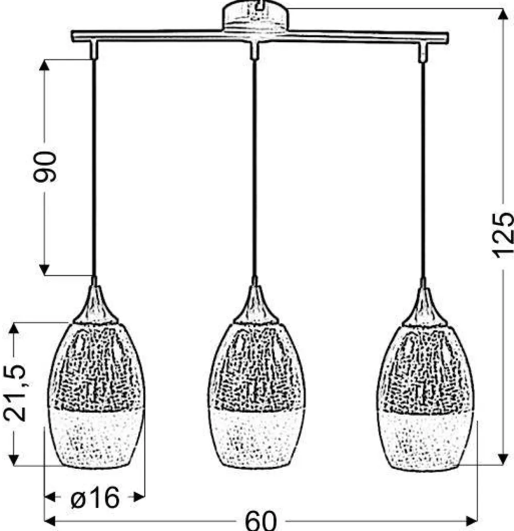 Oświetlenie Przedpokoju|Oświetlenie Jadalni>Candellux Lighting Lampa wisząca złota szklana regulowana 3x60W Celia