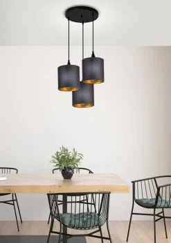 Oświetlenie Jadalni|Oświetlenie Kuchni>Candellux Lighting Lampa wiszącza czarny talerz 3xE14 Long