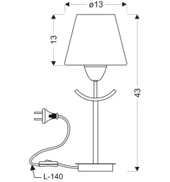 Oświetlenie Jadalni|Oświetlenie Sypialni>Candellux Lighting Lampka nocna London czarno biała