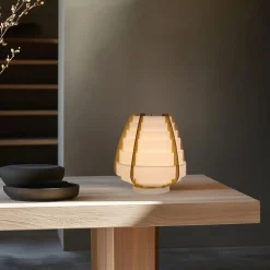 Oświetlenie Jadalni|Oświetlenie Salonu></noscript>Ledea Lampka stołowa beżowa drewno Nagoja