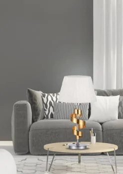 Oświetlenie Jadalni|Oświetlenie Sypialni>Candellux Lighting Lampka stołowa Denis gabinetowa chrom złoto