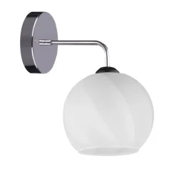 Oświetlenie Przedpokoju|Oświetlenie Jadalni>Candellux Lighting LARIX LAMPA ŚCIENNA KINKIET CHROMOWY 1X40W E27 KLOSZ BIAŁY