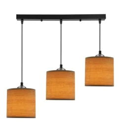 Oświetlenie Przedpokoju|Oświetlenie Jadalni>Candellux Lighting LEGNO LAMPA WISZĄCA CZARNY 15 3X40W E27 ABAŻUR ORZECHOWY