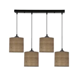 Oświetlenie Przedpokoju|Oświetlenie Jadalni></noscript>Candellux Lighting LEGNO LAMPA WISZĄCA CZARNY 15 4X40W E27 ABAŻUR ORZECHOWY