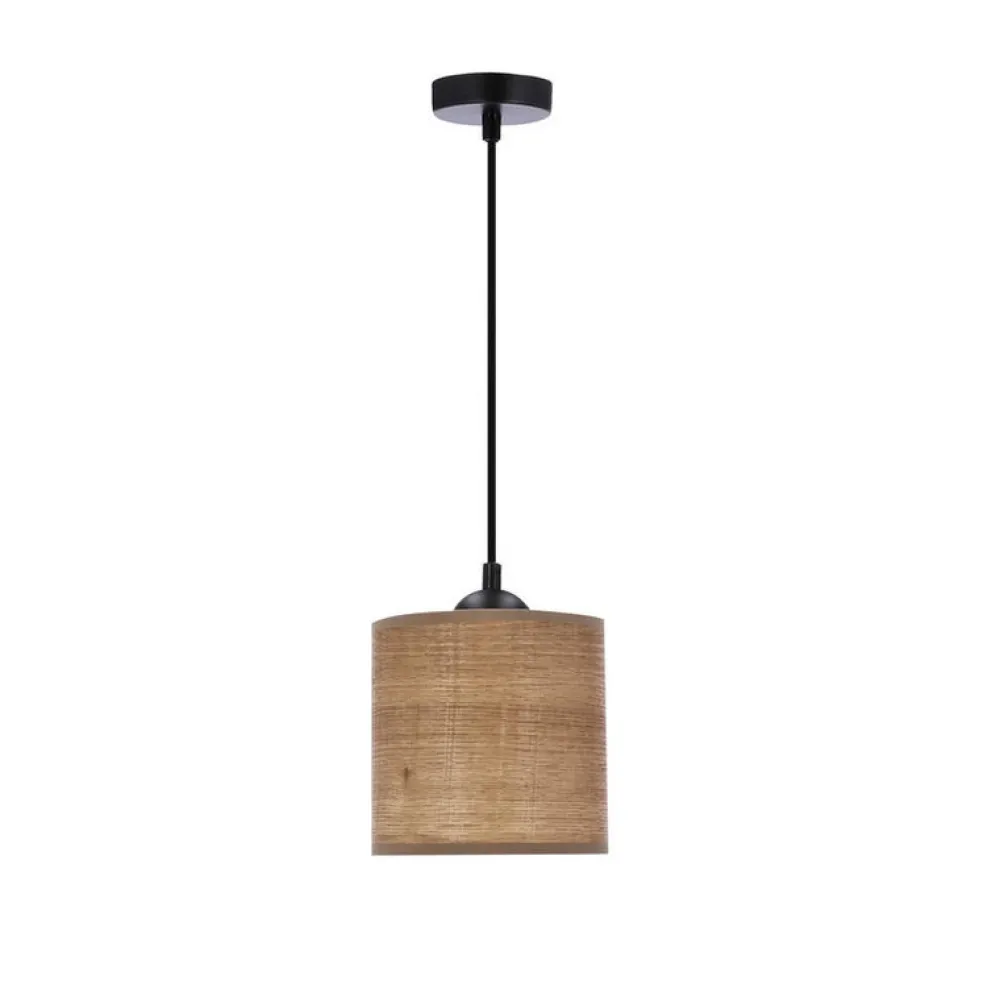 Oświetlenie Przedpokoju|Oświetlenie Sypialni>Candellux Lighting Legno lampa wisząca czarny 15 1x40w e27 abażur orzechowy