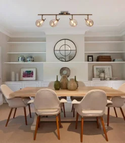 Oświetlenie Przedpokoju|Oświetlenie Jadalni>Candellux Lighting LENTINI LAMPA SUFITOWA LISTWA PATYNOWY 4X40W G9 KLOSZ BURSZTYNOWY