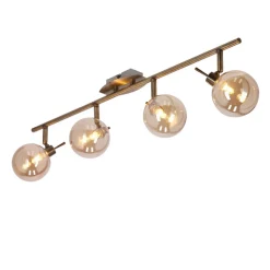 Oświetlenie Przedpokoju|Oświetlenie Jadalni></noscript>Candellux Lighting LENTINI LAMPA SUFITOWA LISTWA PATYNOWY 4X40W G9 KLOSZ BURSZTYNOWY