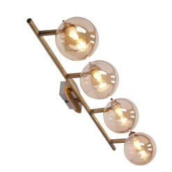 Oświetlenie Przedpokoju|Oświetlenie Jadalni></noscript>Candellux Lighting LENTINI LAMPA SUFITOWA LISTWA PATYNOWY 4X40W G9 KLOSZ BURSZTYNOWY