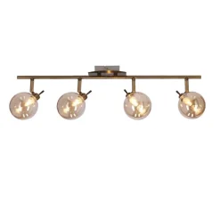 Oświetlenie Przedpokoju|Oświetlenie Jadalni></noscript>Candellux Lighting LENTINI LAMPA SUFITOWA LISTWA PATYNOWY 4X40W G9 KLOSZ BURSZTYNOWY