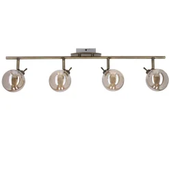 Oświetlenie Przedpokoju|Oświetlenie Jadalni></noscript>Candellux Lighting LENTINI LAMPA SUFITOWA LISTWA PATYNOWY 4X40W G9 KLOSZ BURSZTYNOWY