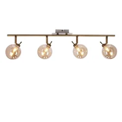 Oświetlenie Przedpokoju|Oświetlenie Jadalni></noscript>Candellux Lighting LENTINI LAMPA SUFITOWA LISTWA PATYNOWY 4X40W G9 KLOSZ BURSZTYNOWY