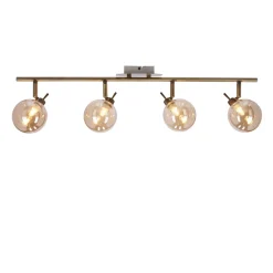 Oświetlenie Przedpokoju|Oświetlenie Jadalni></noscript>Candellux Lighting LENTINI LAMPA SUFITOWA LISTWA PATYNOWY 4X40W G9 KLOSZ BURSZTYNOWY