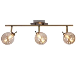 Oświetlenie Przedpokoju|Oświetlenie Jadalni>Candellux Lighting LENTINI LAMPA SUFITOWA LISTWA PATYNOWY 3X40W G9 KLOSZ BURSZTYNOWY