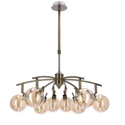 Oświetlenie Jadalni|Oświetlenie Sypialni>Candellux Lighting LENTINI LAMPA WISZĄCA PATYNOWY 8X40W G9 KLOSZ BURSZTYNOWY