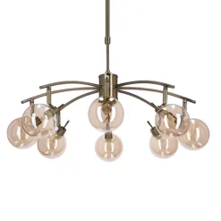 Oświetlenie Jadalni|Oświetlenie Sypialni></noscript>Candellux Lighting LENTINI LAMPA WISZĄCA PATYNOWY 8X40W G9 KLOSZ BURSZTYNOWY