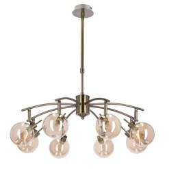 Oświetlenie Jadalni|Oświetlenie Sypialni></noscript>Candellux Lighting LENTINI LAMPA WISZĄCA PATYNOWY 8X40W G9 KLOSZ BURSZTYNOWY