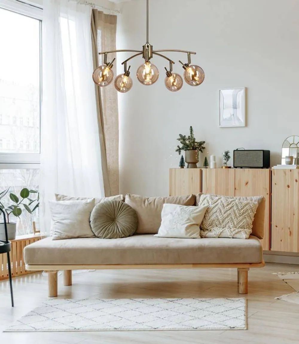 Oświetlenie Przedpokoju|Oświetlenie Jadalni>Candellux Lighting LENTINI LAMPA WISZĄCA PATYNOWY 5X40W G9 KLOSZ BURSZTYNOWY