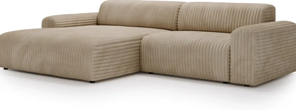 Meble Dla Dzieci|Narożniki>Polak Meble Lewostronny beżowy nowoczesny narożnik do salonu sztruksowy SEFO