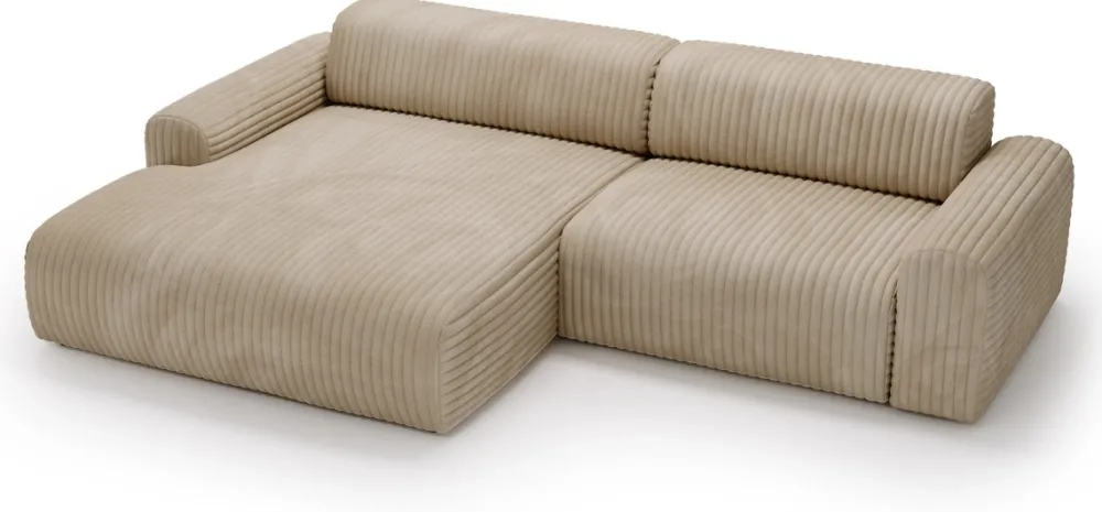 Meble Dla Dzieci|Narożniki>Polak Meble Lewostronny beżowy nowoczesny narożnik do salonu sztruksowy SEFO