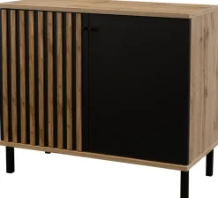 Komody>Stolar Loftowa dwudrzwiowa komoda z lamelami 100 cm LANDO