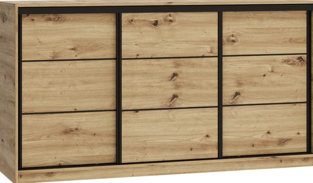 Komody>BROMARKT Loftowa komoda z szufladami 180 cm LOFT dąb artisan