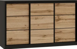 Komody>BROMARKT Loftowa komoda przesuwna 160 cm z szufladami LOFT dąb wotan