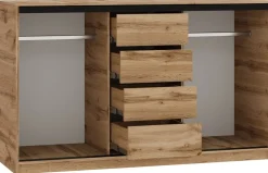 Komody>BROMARKT Loftowa komoda przesuwna 160 cm z szufladami LOFT dąb wotan