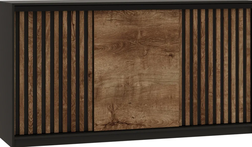 Komody>BROMARKT Loftowa komoda z lamelami i drążkiem do sypialni 180 cm LOFT