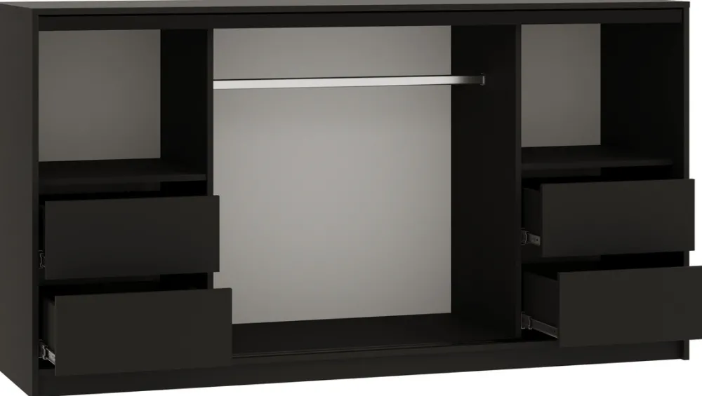 Komody>BROMARKT Loftowa komoda z lamelami i drążkiem do sypialni 180 cm LOFT