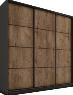 Szafy Trzydrzwiowe|Szafy Do Przedpokoju>BROMARKT Loftowa szafa przesuwna 200 cm LOFT MAX z szufladami