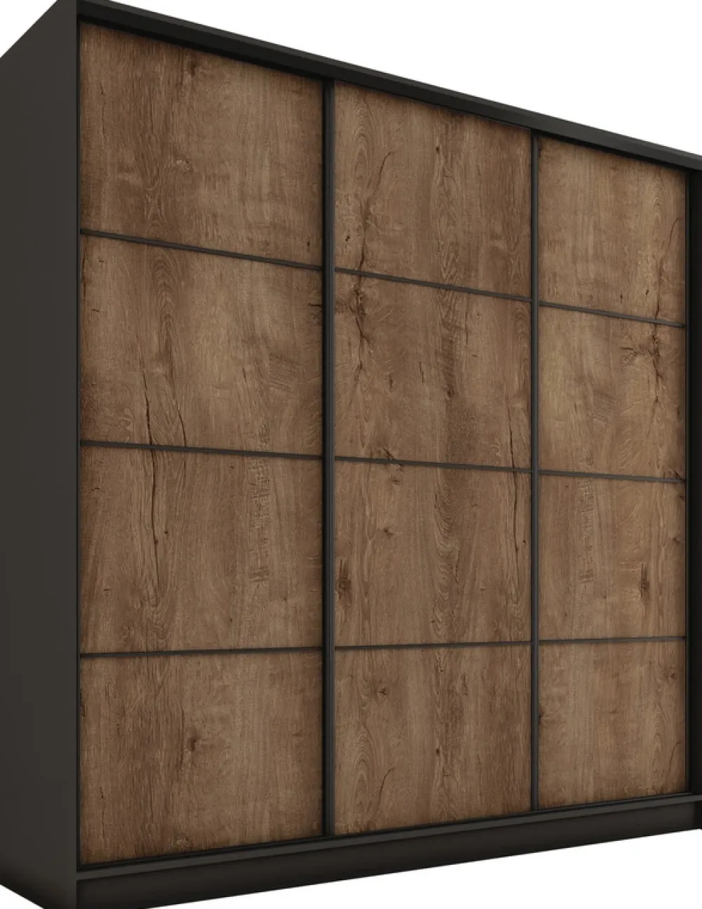 Szafy Trzydrzwiowe|Szafy Do Przedpokoju>BROMARKT Loftowa szafa przesuwna 200 cm LOFT MAX z szufladami