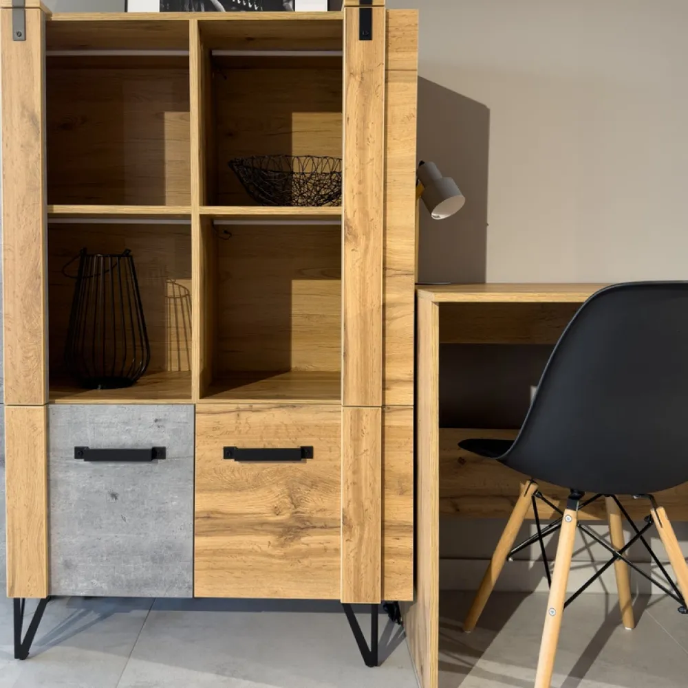 Meble Młodzieżowe|Zestawy Mebli Do Salonu>DOLMAR Loftowa szafa z drążkiem na wieszaki LOSTI