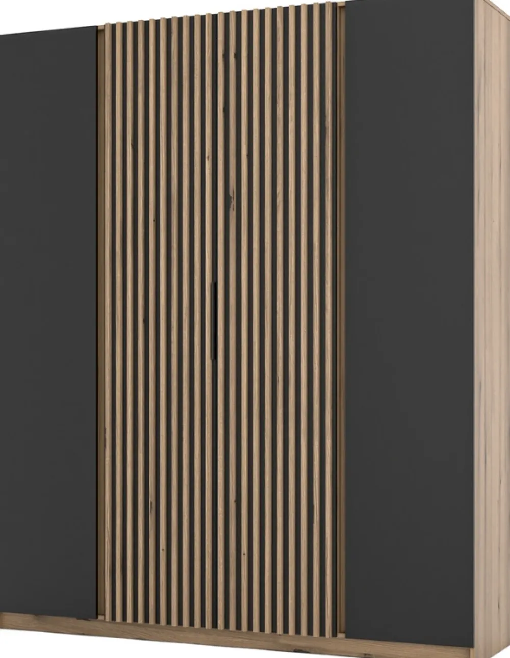 Szafy Młodzieżowe|Szafy Otwierane>Lempert Loftowa szafa z lamelami do sypialni 200 cm KARAT