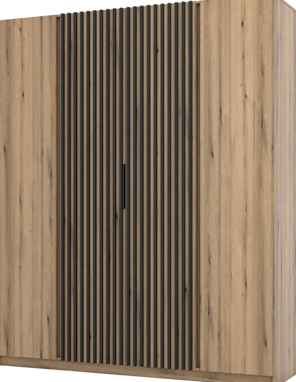 Szafy Młodzieżowe|Szafy Otwierane>Lempert Loftowa szafa z lamelami do sypialni 200 cm KARAT dąb evoke