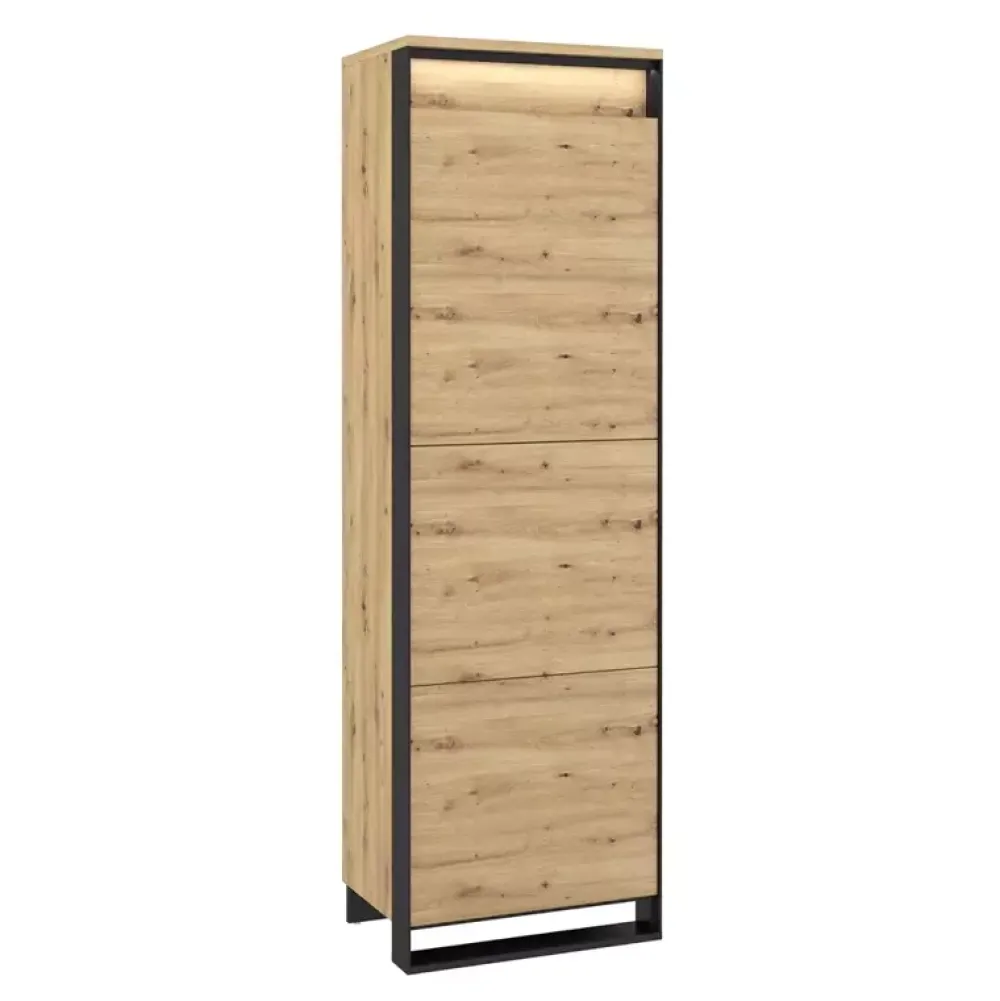 Meble Młodzieżowe|Zestawy Mebli Do Salonu>lenart. Loftowa szafa z półkami do salonu 60 cm dąb artisan QUANT