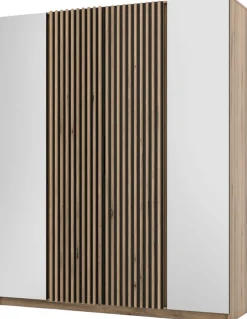 Szafy Młodzieżowe|Szafy Otwierane>Lempert Loftowa szafa z półkami i lustrem 200 cm KARAT