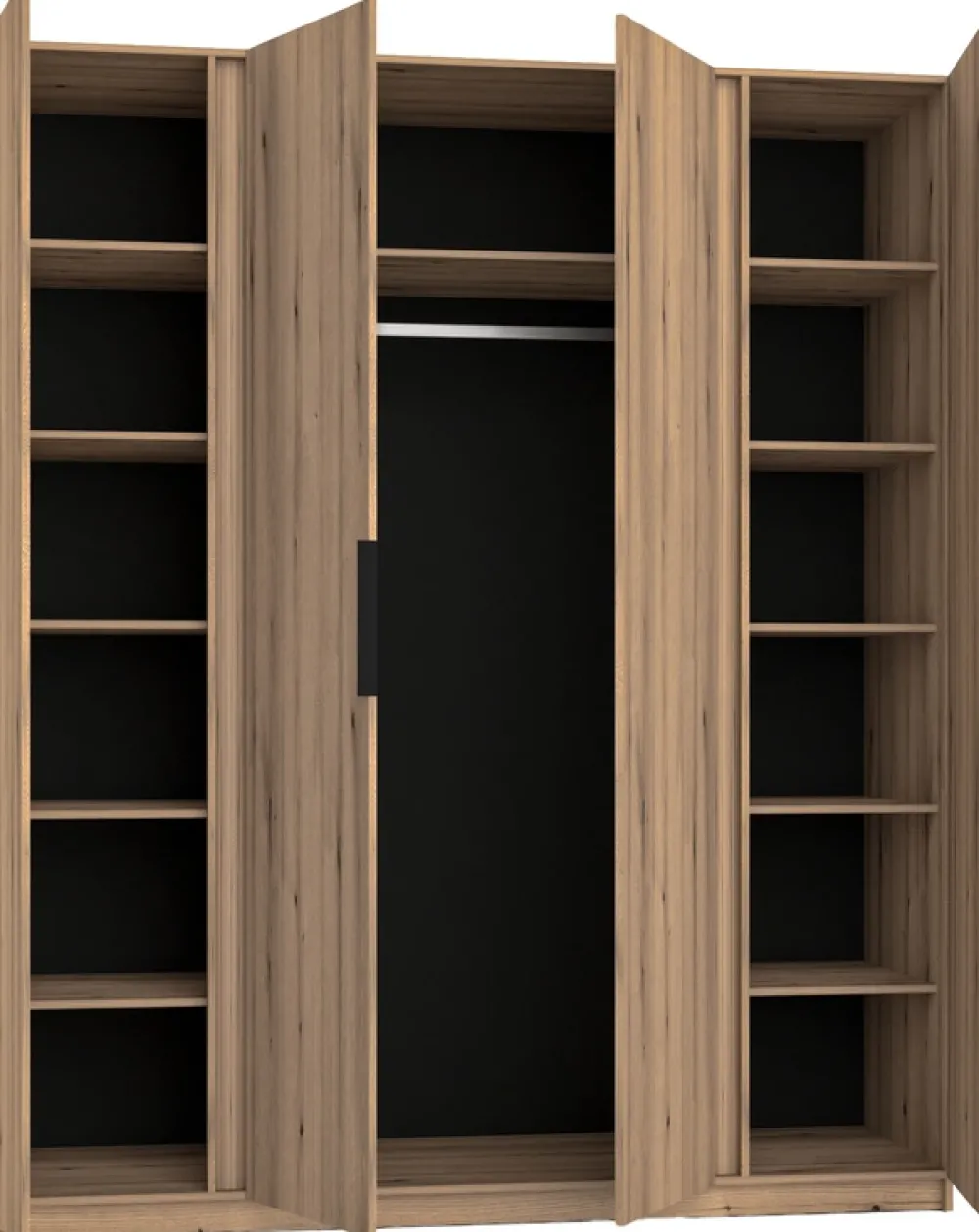 Szafy Młodzieżowe|Szafy Otwierane>Lempert Loftowa szafa z półkami i lustrem 200 cm KARAT