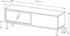 Szafki Rtv></noscript>LASKI Loftowa szafka RTV 150 cm na nóżkach do salonu LARINO