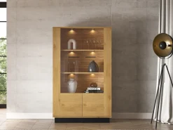 Zestawy Mebli Do Salonu|Witryny>ML Meble Loftowa witryna do salonu 92 cm MONELLI dąb stylowy