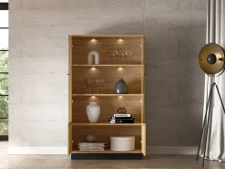 Zestawy Mebli Do Salonu|Witryny>ML Meble Loftowa witryna do salonu 92 cm MONELLI dąb stylowy