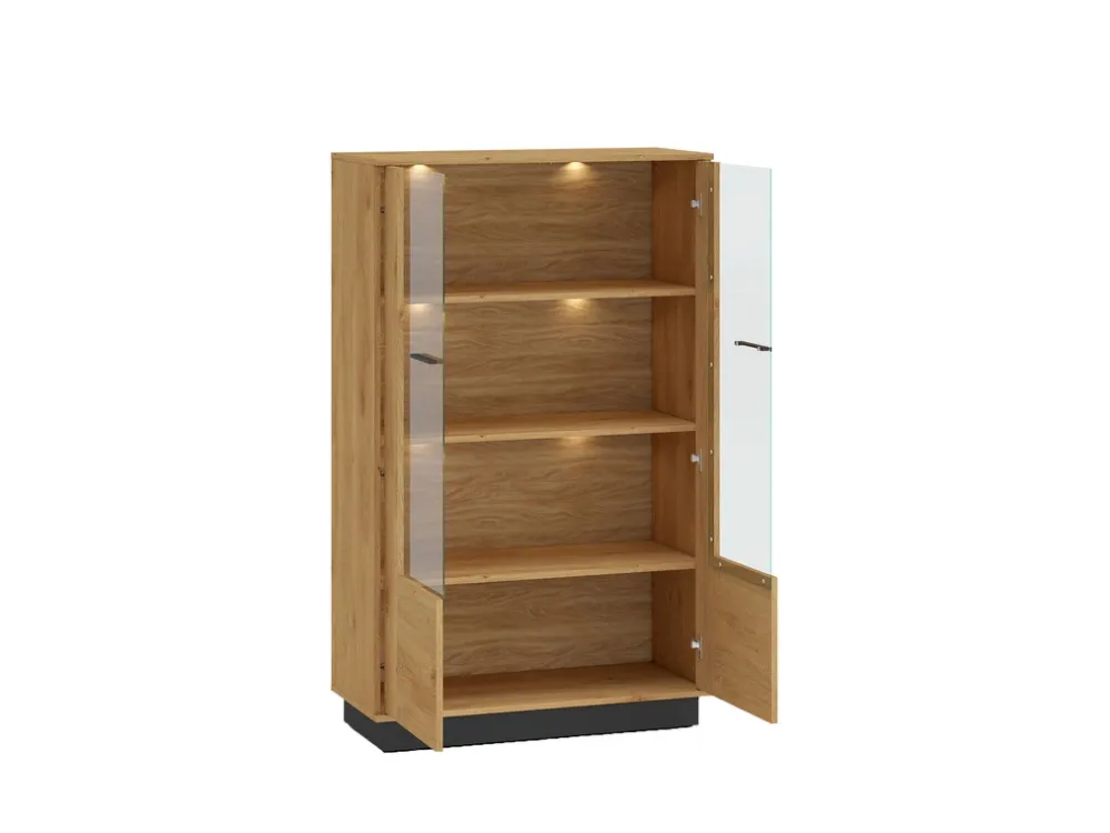 Zestawy Mebli Do Salonu|Witryny>ML Meble Loftowa witryna do salonu 92 cm MONELLI dąb stylowy